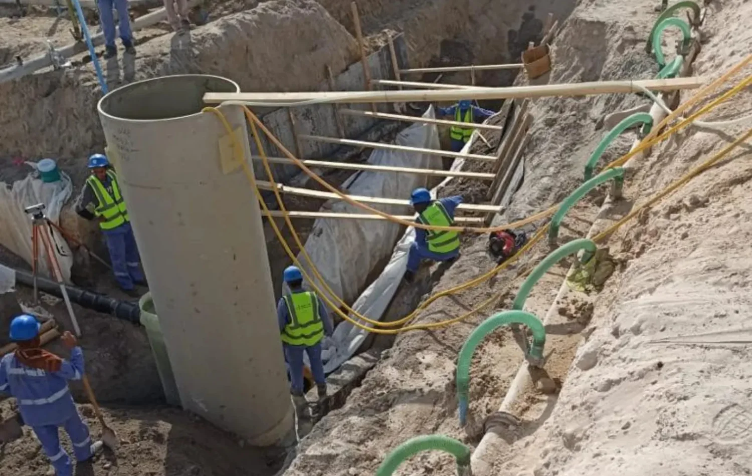 Geotextile, Aggregate Bedding Surround Works for Pipe Laying Compaction works